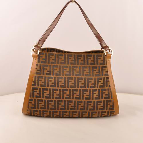 F2507 Fendi Classic FF spalla in tessuto Borsa F2507 Brown